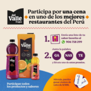 Promoción Frugos Del Valle Invita la Cena en uno de los mejores restaurantes de Perú