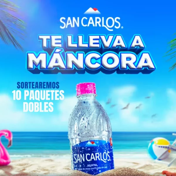 Promoción Agua San Carlos Sorteo Viaje a Máncora