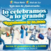 Promoción Sorteo Aniversario Plaza Norte y Mall del Sur