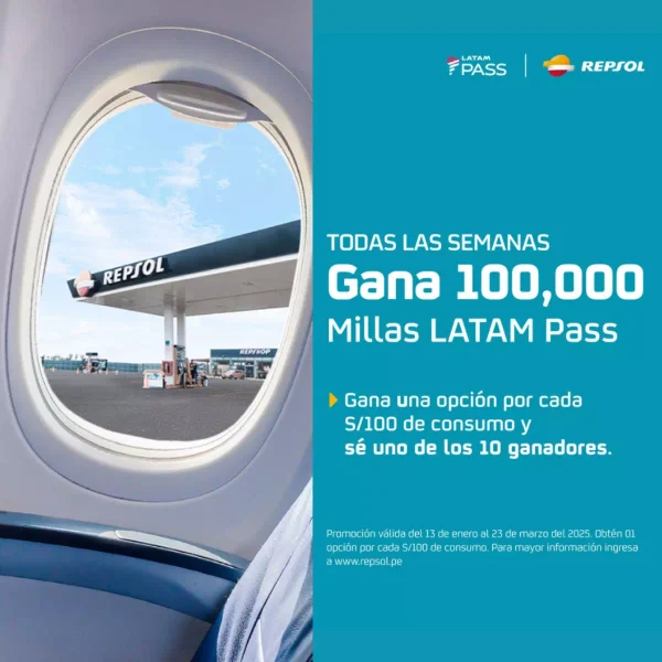 Promoción “Repsol te Regala 100,000 Millas Latam Pass”