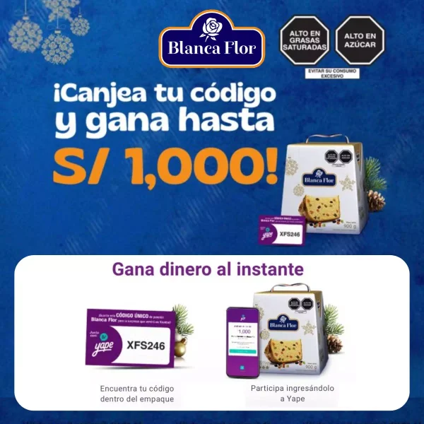 Promoción Sorteo Blanca Flor y Yape te Premian