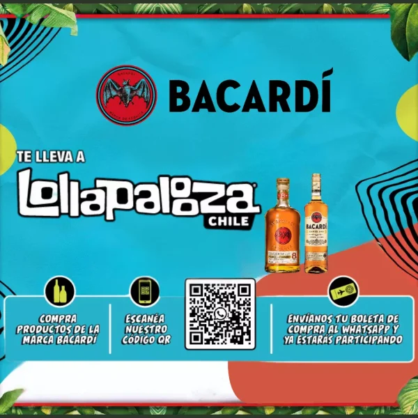 Promoción “Bacardí te Lleva a Lollapalooza Chile 2025”