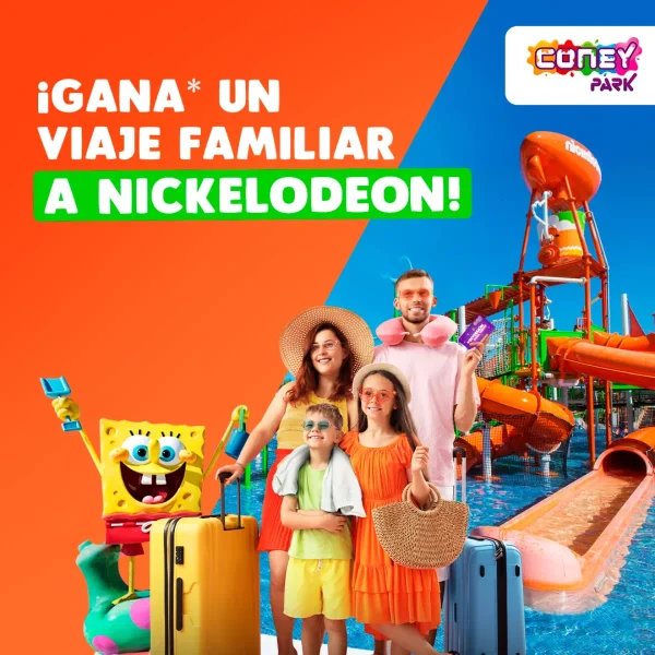 Promoción Sorteo Coney Park “¡Gana un viaje familiar a Nickelodeon!”