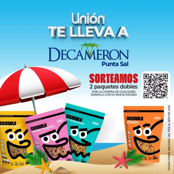 Promoción “"Compra Granola Unión y disfruta un paquete Doble a Decamerón Punta sal”